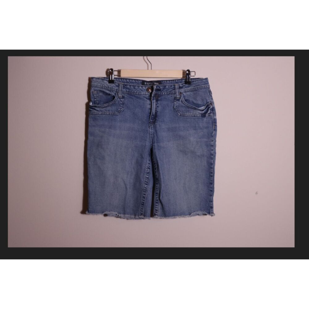 Apt 9 Vintage Light Wash Denim Jorts Size 14 Raw Hem